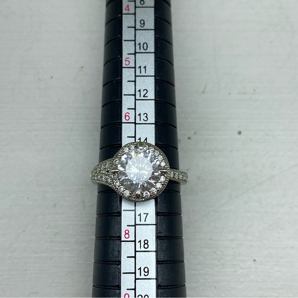 Sterling Silver 925 PAJ Spiral Stair Halo Ring With Large CZ Set Size 7 - Picture 1 of 15